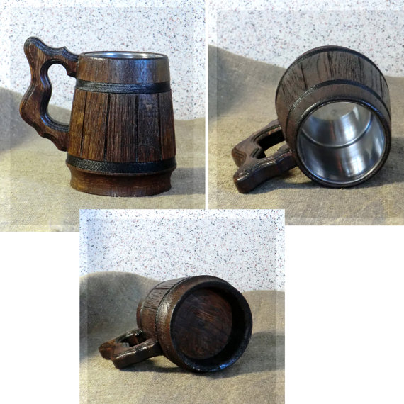 Mariage - Personalized Beer Mug Personalized Wooden Beer Mug 0.25 l wood Handmade Tankard Groomsmen gift Father's day Tankard Dad Groom Birthday