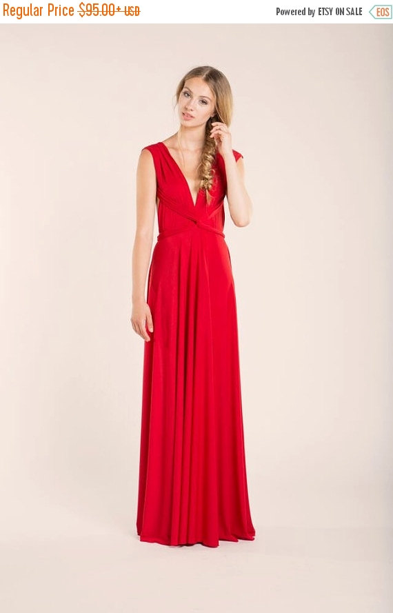 زفاف - 25% Off Black Friday Red Elegant Infinity dress, Marilyn Dress, Long Red Infinity Dress, Celebration Red Long Dress, Red Gown, Ready to ship