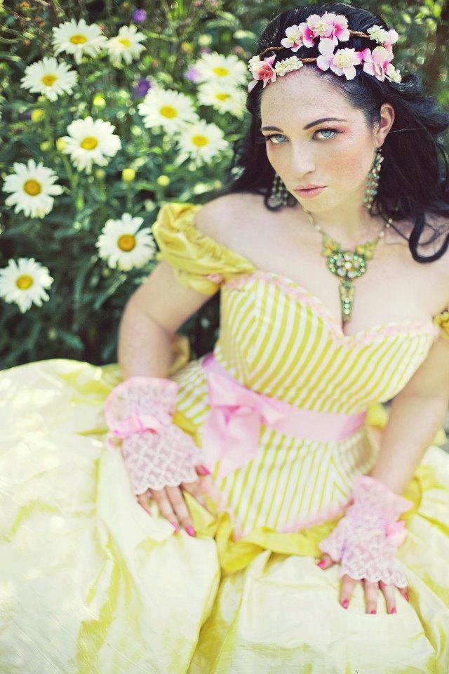 Wedding - Princess Wedding Gown Fairytale Fantasy Dress in Striped Silk- Custom to Order