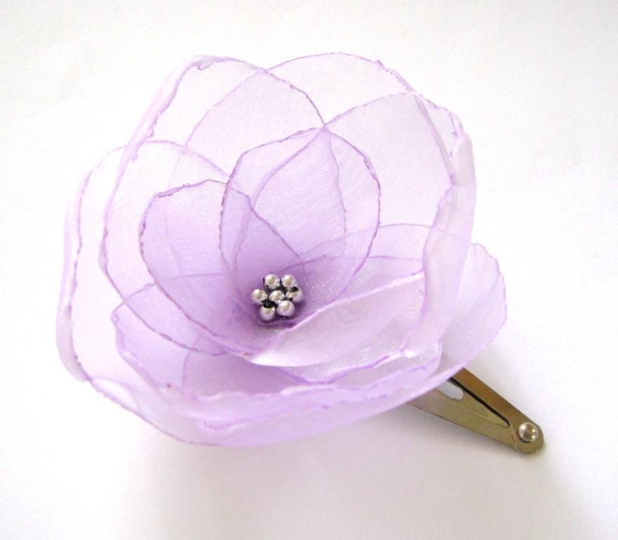 زفاف - ON SALE lilac poppy flower snap clip