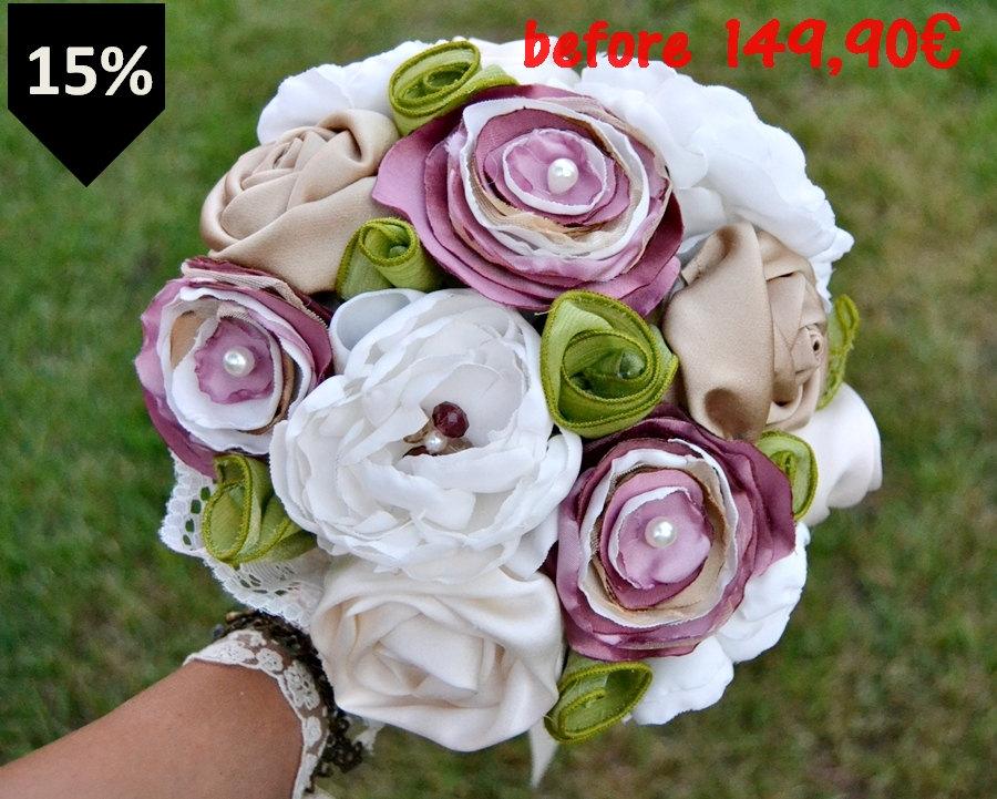 Mariage - Wedding Fabric Bouquet Bright Colours. Bridal Bouquet with custom cameo. Black Friday