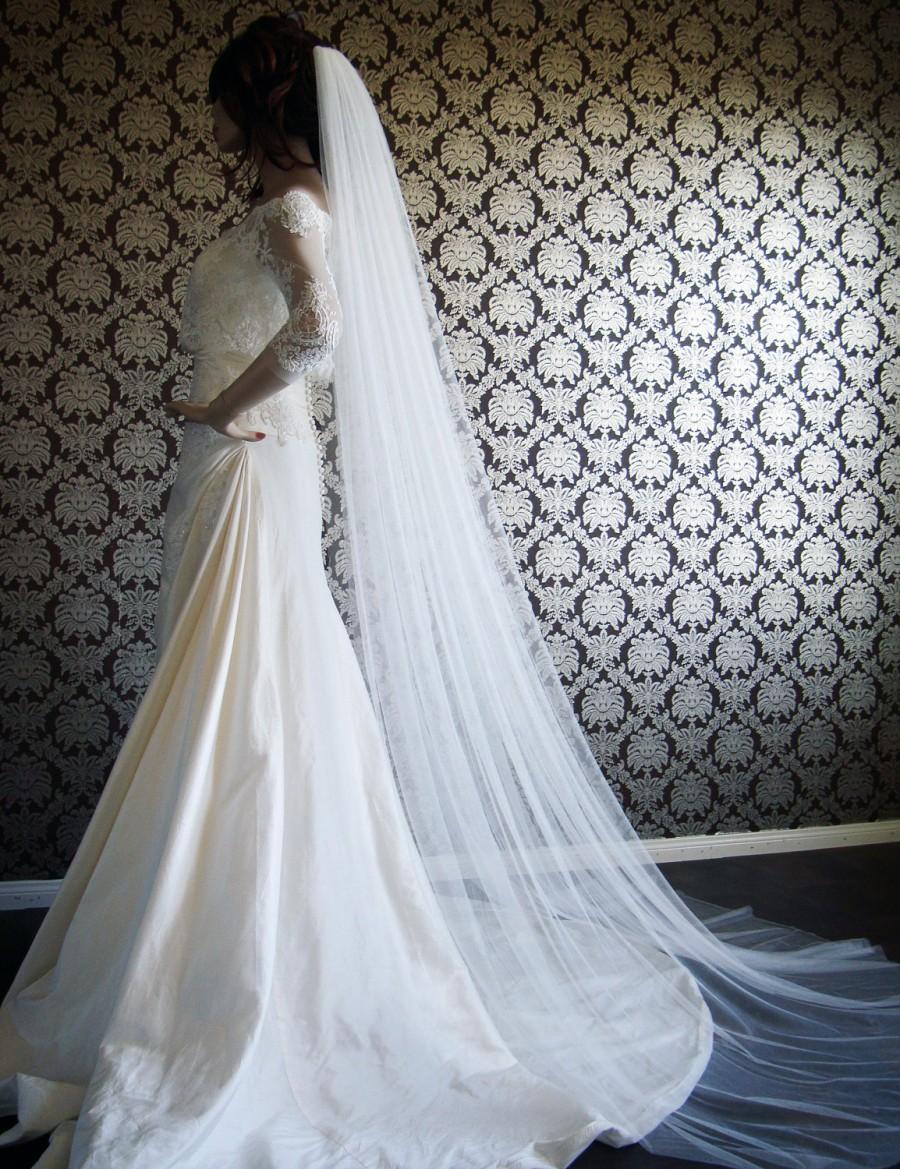 زفاف - Pure Silk Luxury Softest Silk Chapel Length Veil 145" Wide Silk Tulle Veil by IHeartBride Silk Tulle Collection V-AS145
