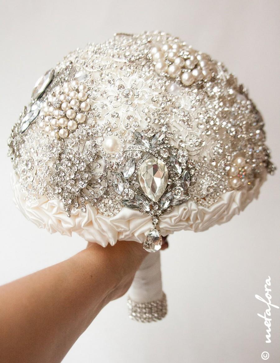زفاف - SALE!!! Diamante Brooch Bouquet - Bridal Bouquet - Wedding Bouquet