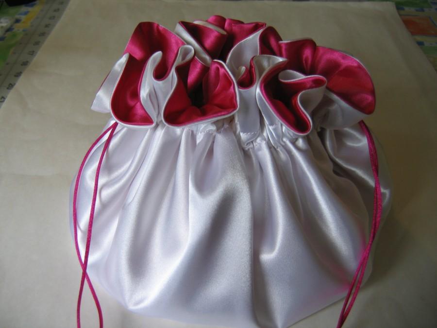 زفاف - Wedding Dollar Dance Bag Fuchsia White Large