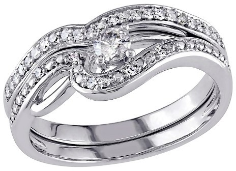زفاف - Allura 1/3 CT. T.W. Diamond Bridal Set in 10K White Gold (GH) (I2-I3)