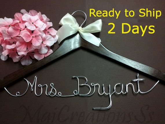 Wedding - SURPRISE SALE. Personalized Bridal Wedding Hanger. Bridal Hanger. Bridal Party. Custome Hanger. Comes With Bow.