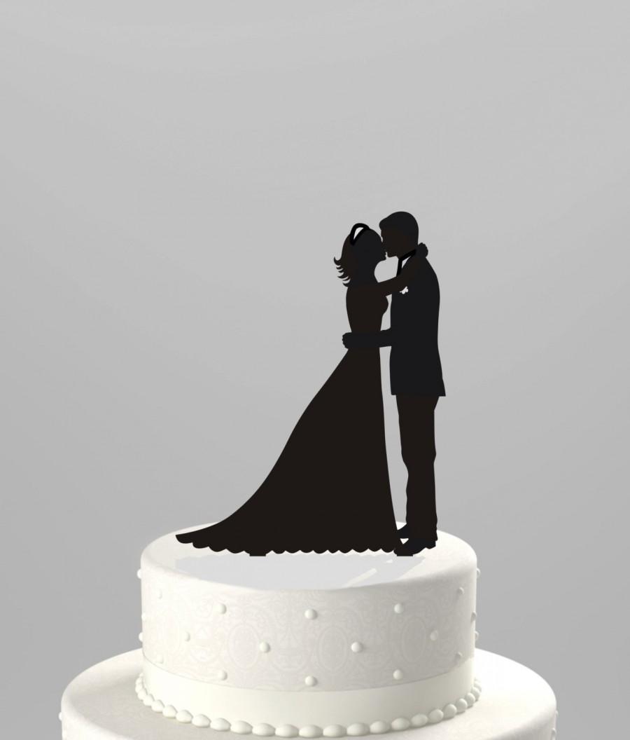 Hochzeit - Wedding Cake Topper Silhouette Groom and Bride, Acrylic Cake Topper [CT38k1]