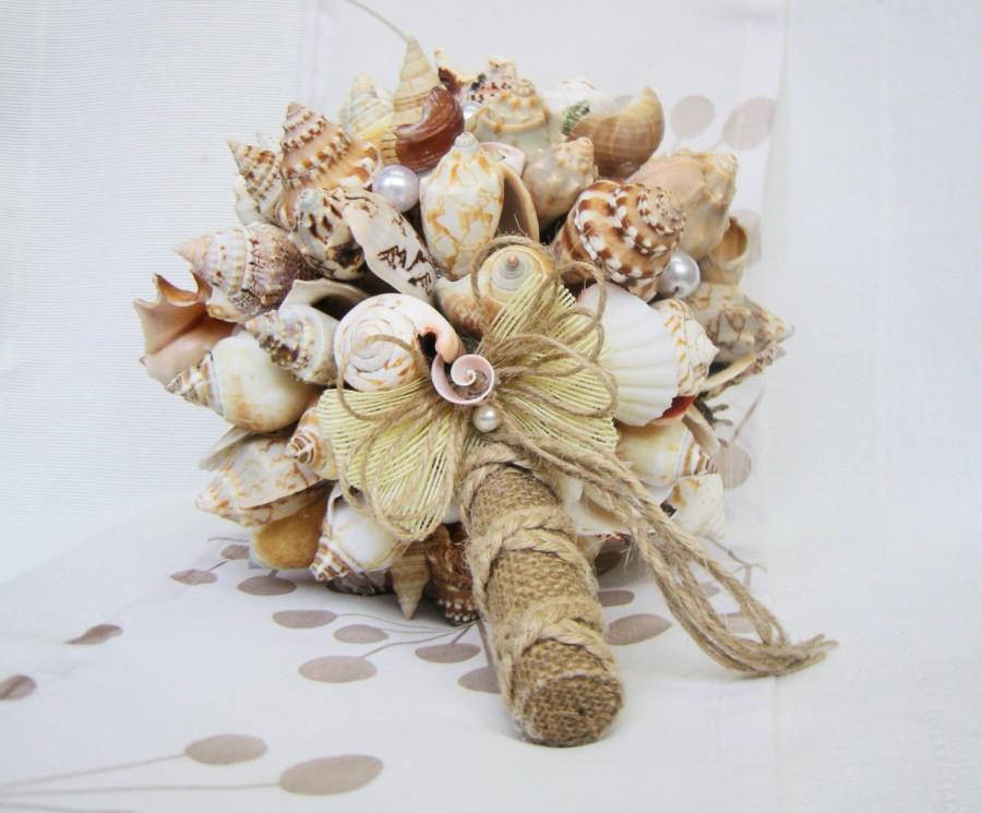 Mariage - Sea shell bouquet, Bridal bouquet Sea , Beach wedding, Wedding bouquet Handmade, Nautical, Coastal wedding. Seaside Wedding