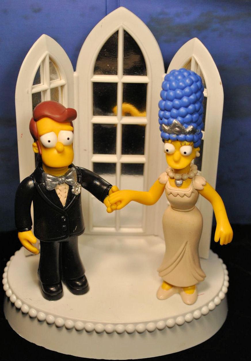 Wedding Cake Topper younger Homer & Marge Simpsons Simpson Funny Moonlight top 