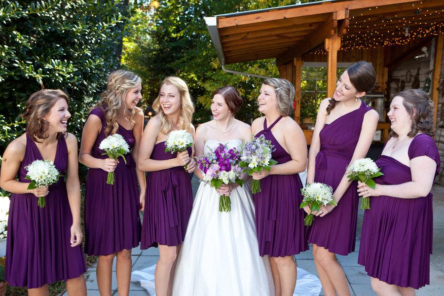 Hochzeit - Plum Purple Infinity Wrap Bridesmaid Dress