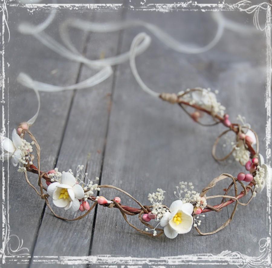 Hochzeit - Cherry Blossom Head Wreath - Wedding Halo - Flower Crown Accessories - Weddings, Festival, Faire - Flower Girl, Bridal - Harajuku