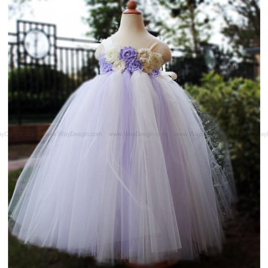 Mariage - Lilac Flower Girl Dress Party dresses tutu dress baby dress toddler birthday dress wedding dress