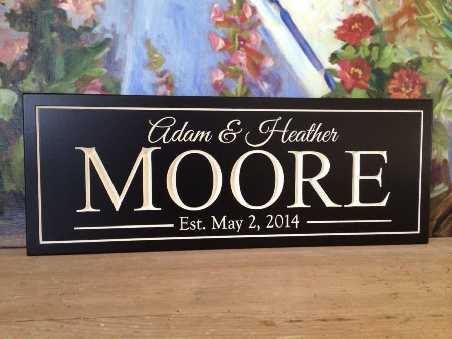 Mariage - Personalized Wedding, Carved Sign, Carved Sign, Family Name Sign, bridal shower gift, Bridesmaid gift idea, wedding centerpieces, 4S5