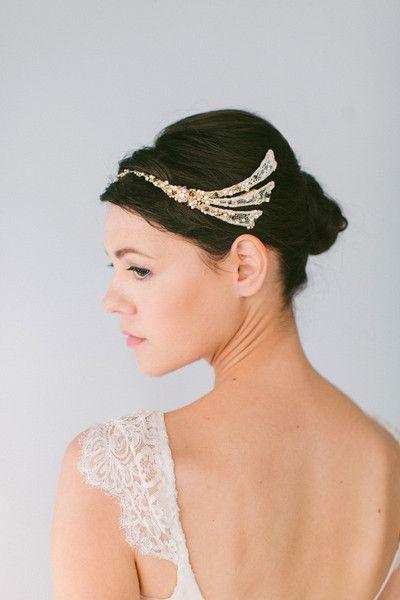 زفاف - Dark Crystal Bridal Headpiece  