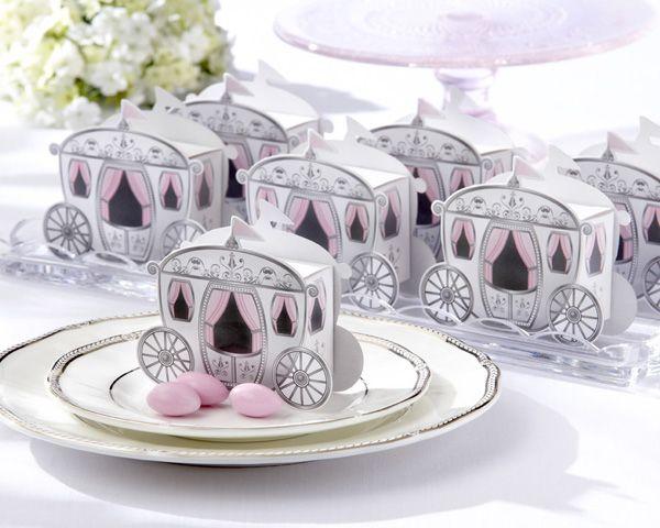 Wedding - Cinderella's Carriage Favor Box - Set Of 24