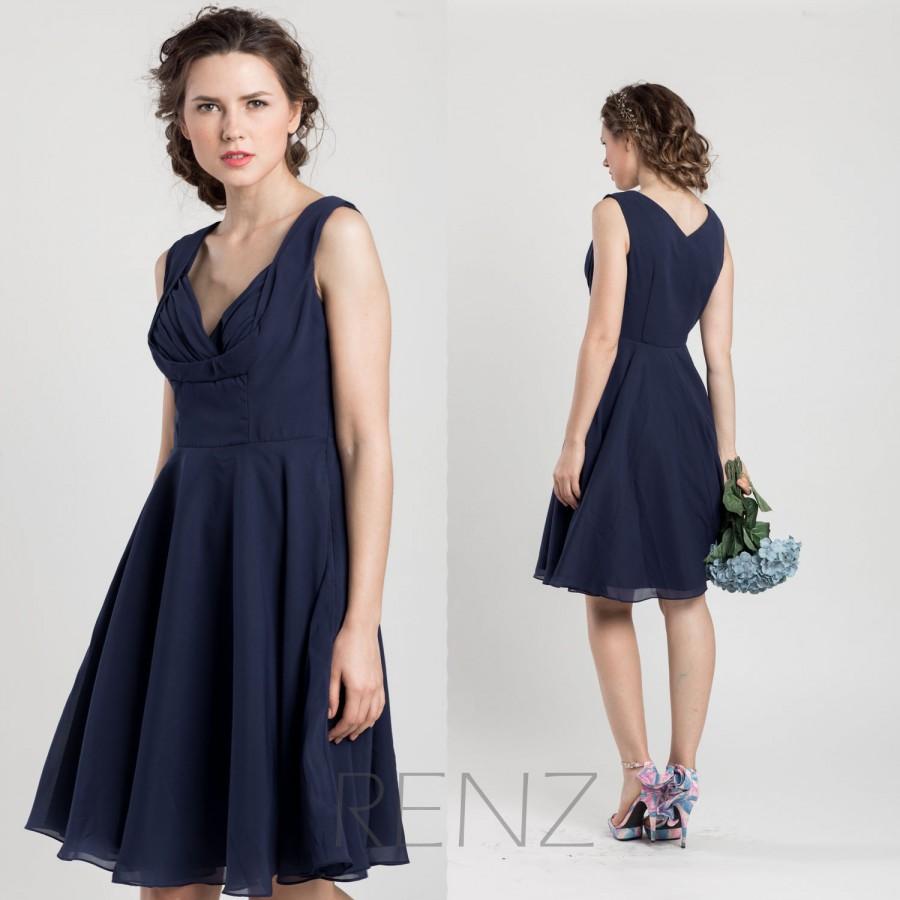 navy blue knee length dress