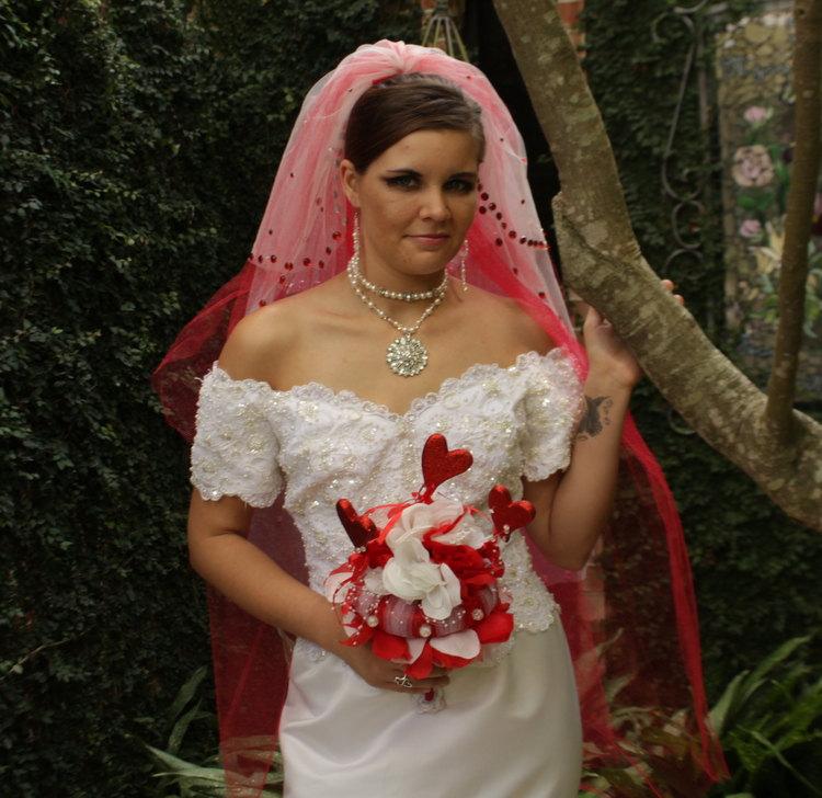 Mariage - Rougish Red Wedding Veil - Red  And White Wedding - Bluser Veil - Bridal Veils And Headpieces - Rhinestone Veil - Red Veil