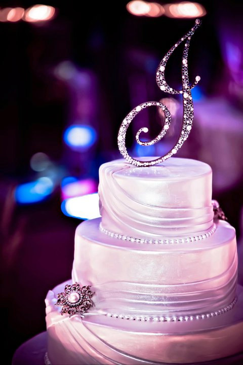 زفاف - Custom Swarovski Crystal & Pearl Cake Topper