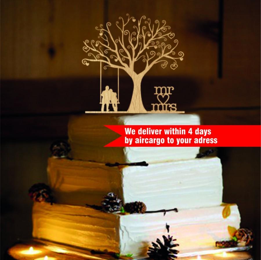 زفاف - Rustic Cake Topper - Personalized Monogram Cake Topper - Mr and Mrs - Cake Decor - Bride and Groom