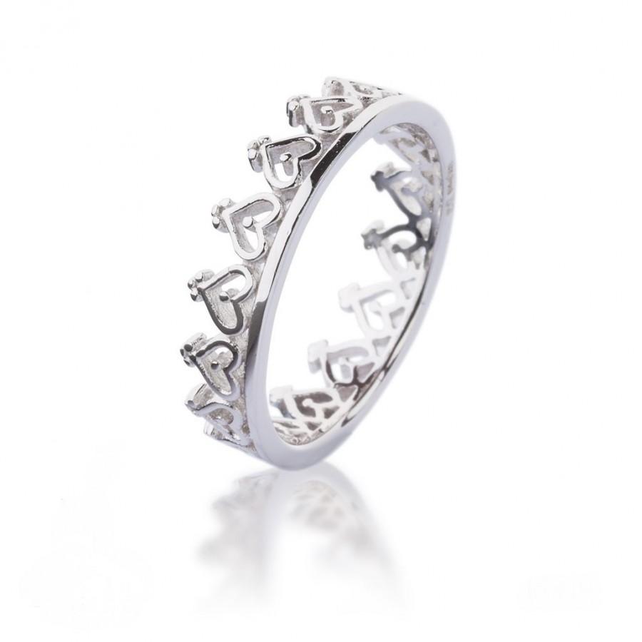 Wedding - Crown ring - Princess ring - Crown stacking rings - Layering Rings - Crown stacking ring set-Bridesmaid -  royalty ring