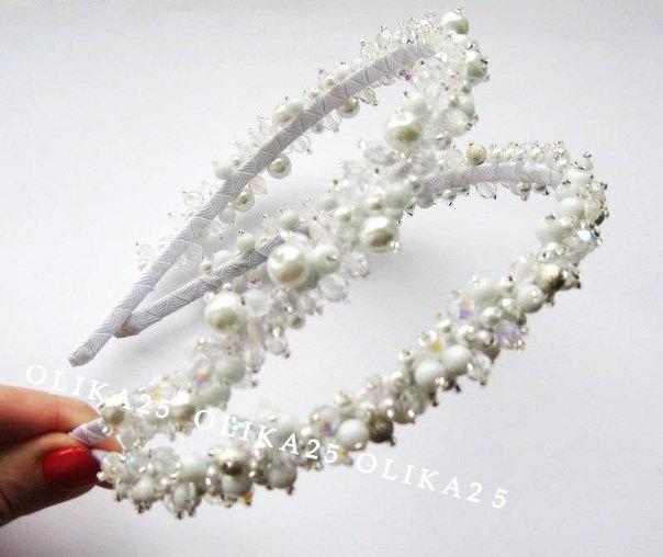 Wedding - Wedding tiara Bridal tiara Crystal crown Wedding crown Crystal headpiece Bridal diadem white crystal beads Wedding hair accessories Tiara
