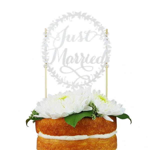 Mariage - Just Married Paper Cake Topper