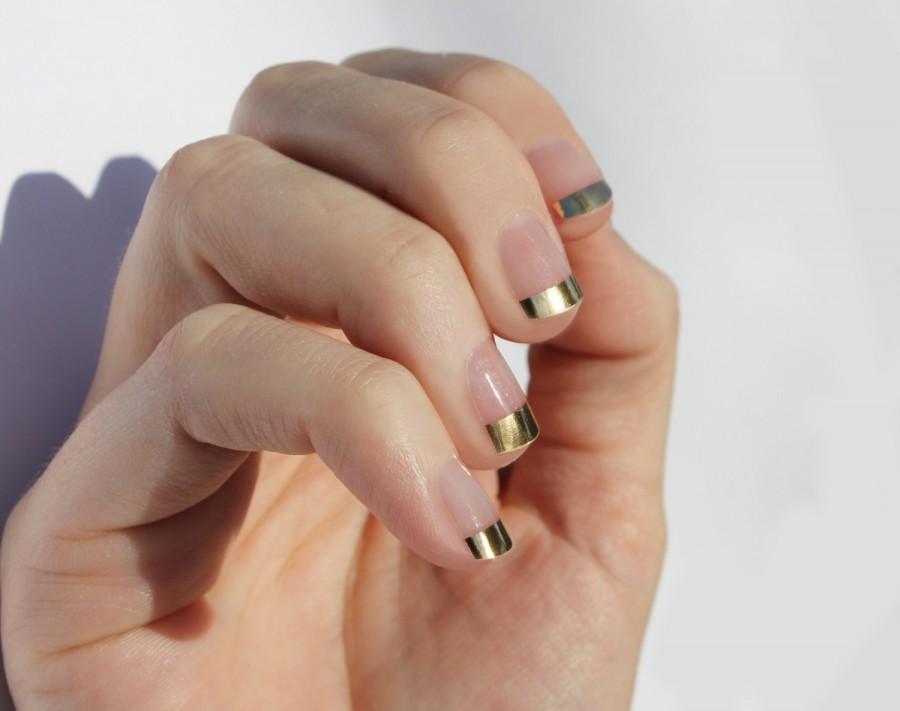 Свадьба - Gold French Transparent Nail Wraps