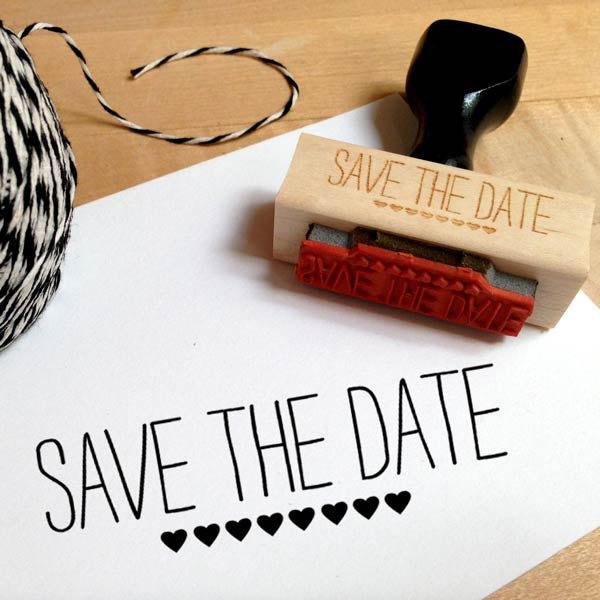 Wedding - Save The Date Stamp with Hearts