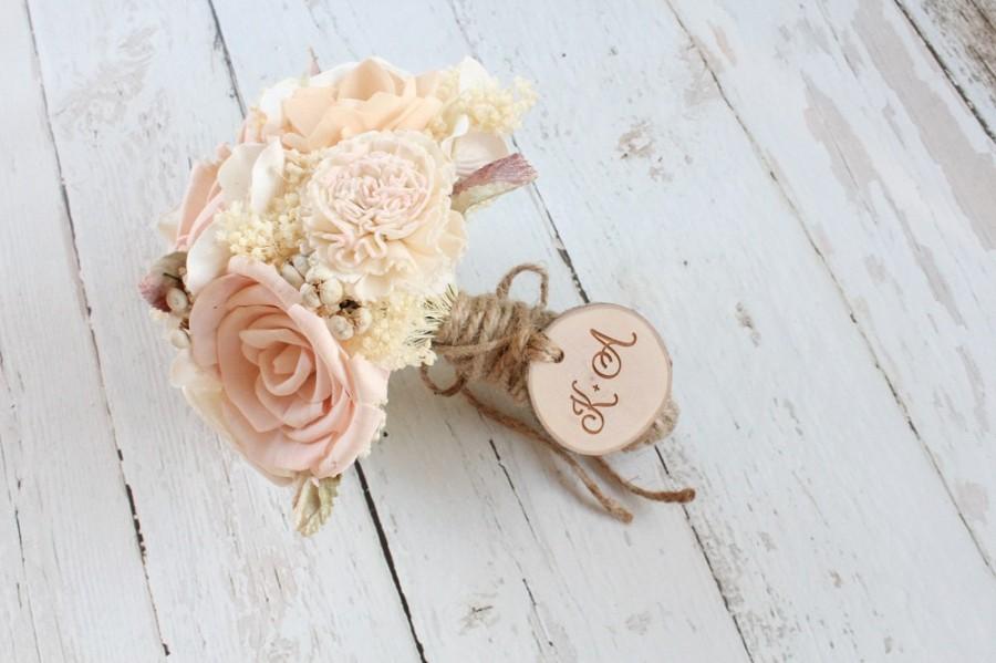 زفاف - Bouquet Charm Rustic Wood Engraved Wedding Bouquet Charm Maple Wood Slice Charm 