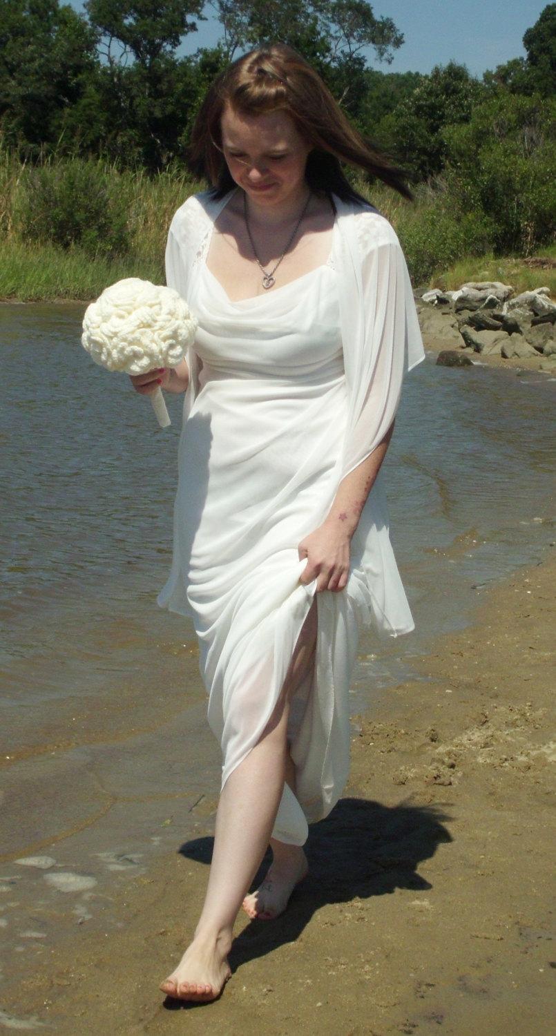 زفاف - Crochet Bridal Bouquet Bridesmaid Bouquet Hidden Heart Bouquet Antique White