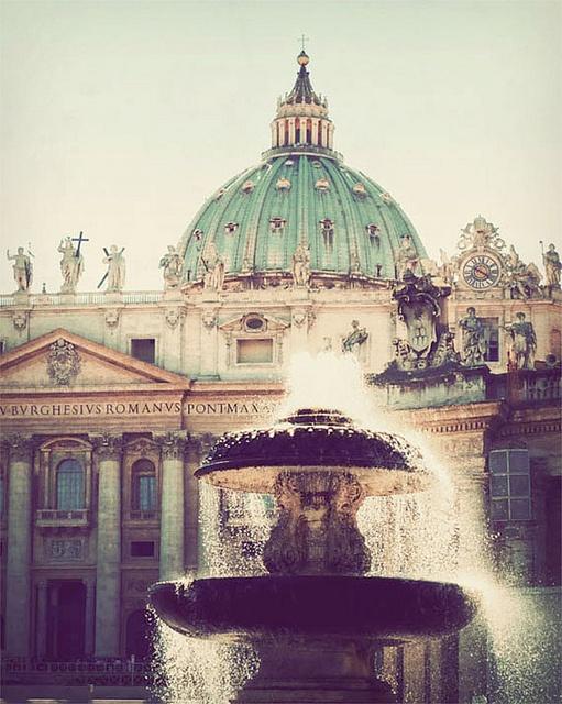Hochzeit - St. Peter's Basilica - Rome Photograph, Vatican, Fine Art Photography, Travel Photo, Pastel, Italy Art, Home Decor