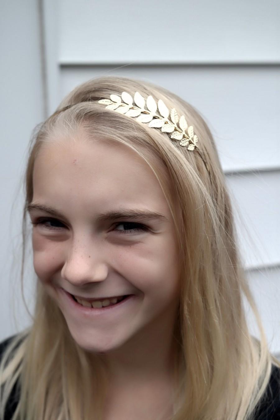 Свадьба - Leaf Headband gold plated