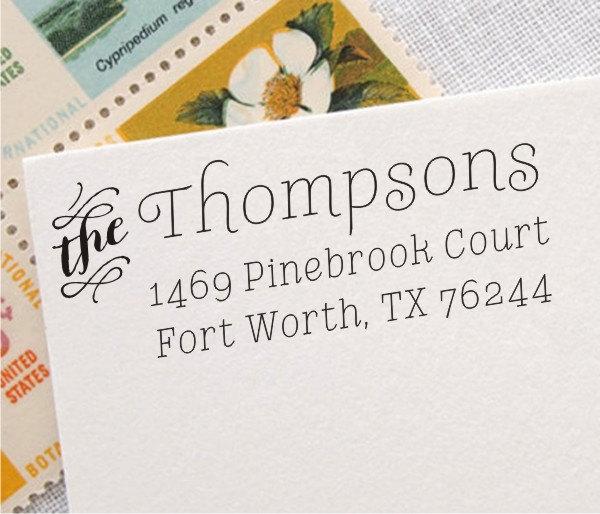 Mariage - 1 DAY SALE Return Address Stamp - Personalized Address Stamp - Custom Address Stamp - Self-inking or Wood Rubber Stamp (003)