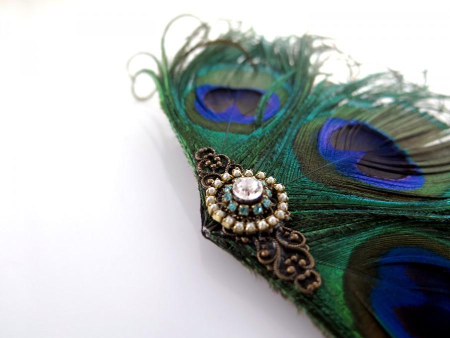 Wedding - Weddings Hair  Accessories Bridal Hair Clip , Weddings Peacock Bridal Headpiece , Peacock  Fascinator  By Talila Korolker