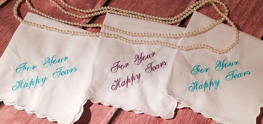 Wedding - For your happy Tears Wedding Handkerchief by Wedding Tokens