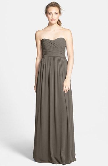 Wedding - Monique Lhuillier Bridesmaids Strapless Ruched Chiffon Sweetheart Gown (Nordstrom Exclusive)