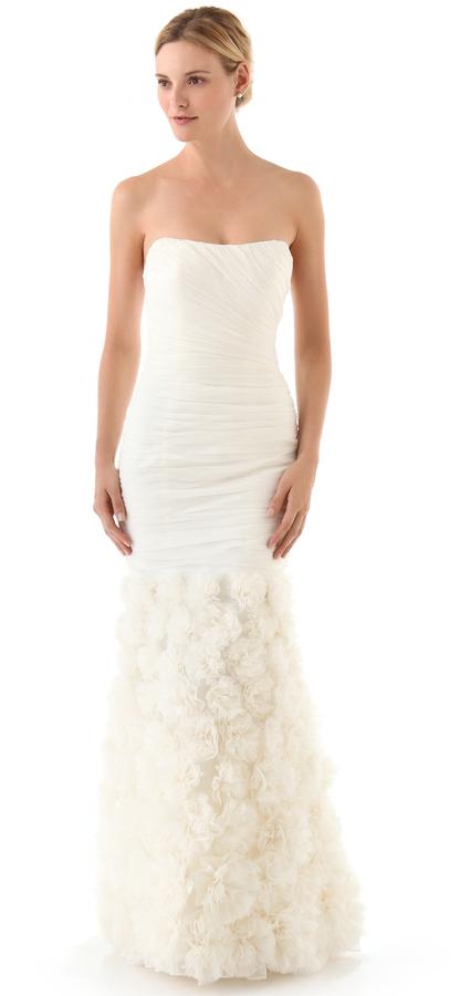 زفاف - Theia Strapless Rosette Gown