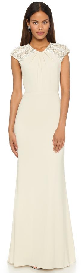 Mariage - Badgley Mischka Collection Cap Sleeve Gown