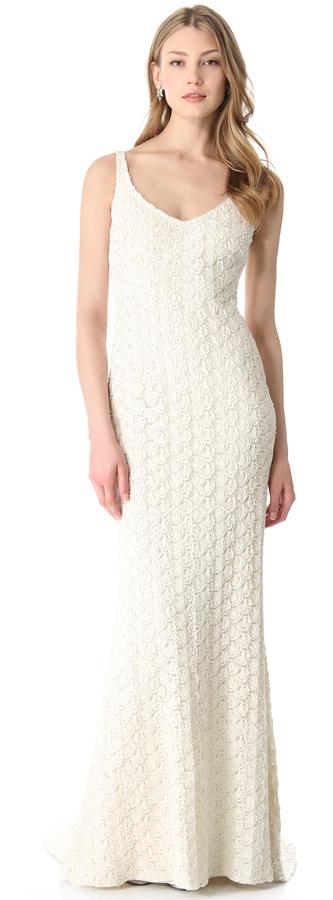 Hochzeit - Badgley Mischka Collection Sleeveless Embroidered Gown