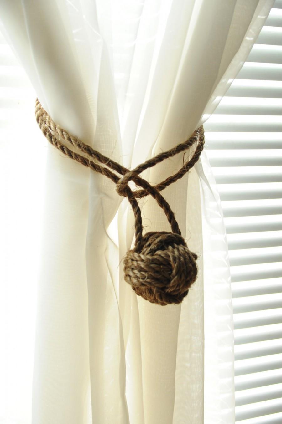Wedding - Nautical Decor - Rope Curtain Tie Backs (this is per pair)