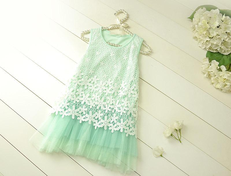 Mariage - Mint Flower Girl ,Wedding Dress,  Lace Baby Dress, Girl baby  Dress-Girls Dress-Flower Girl DressLace dress-birthday dress-toddler dress
