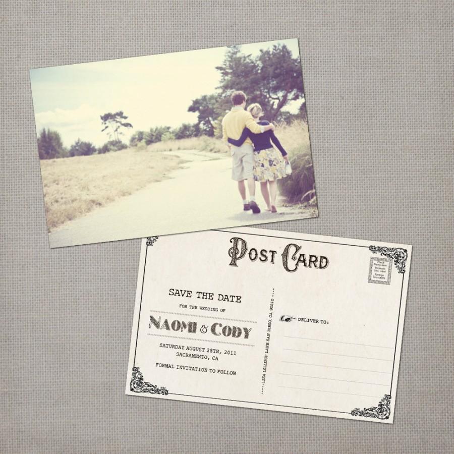Vintage Save The Date Postcard, Save The Date Cards, Save The Date Pertaining To Vintage Postcard Save The Date Template