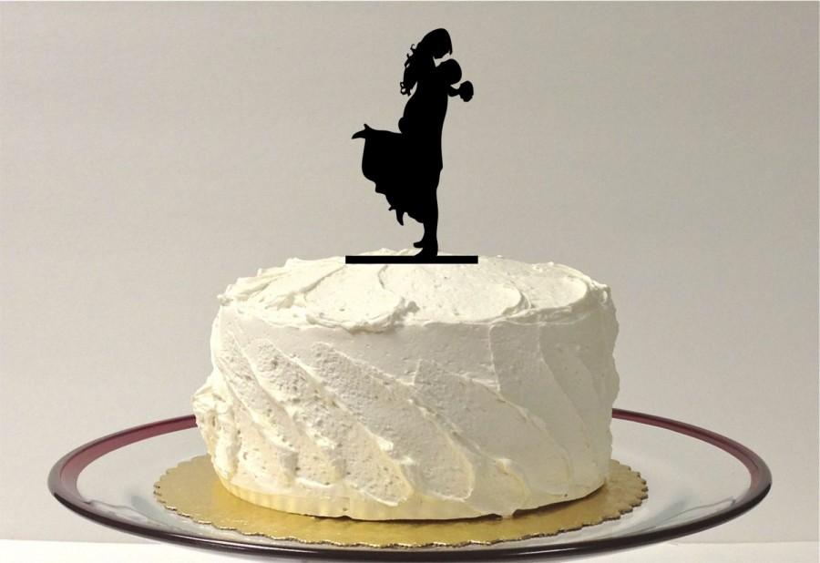 Mariage - Silhouette Cake Topper Bride and Groom Silhouette Wedding Cake Topper Groom Lifting up Bride Dancing Cake Topper
