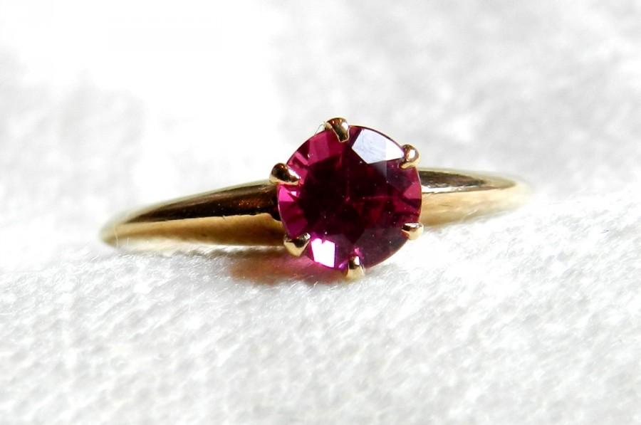 Wedding - Antique Pink Sapphire Engagement Ring Claw Set Circa 1910s