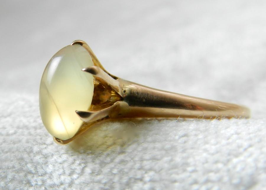 Wedding - Moonstone Ring Moonstone Engagement Ring Gold 14K 1800s Victorian Rose Gold Moonstone Mystical Ring, Alternative June Birthstone