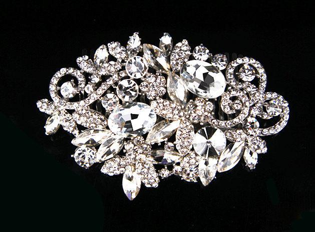 زفاف - Swarvoski Bridal crystal head piece, hair comb , wedding head piece , rhinestone head piece