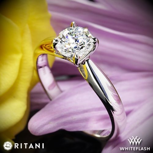 زفاف - Platinum Ritani 1RZ7241 Solitaire Engagement Ring