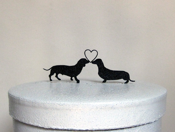 Свадьба - Wedding Cake Topper - Dachshund Dogs Wedding