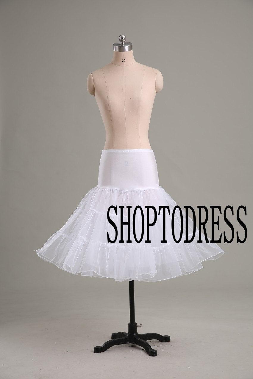 زفاف - Tea Length Bridal Crinoline, White Weding Petticoat Underskirt Crinoline TUTU Skirt Wedding Dress Pettiskirt