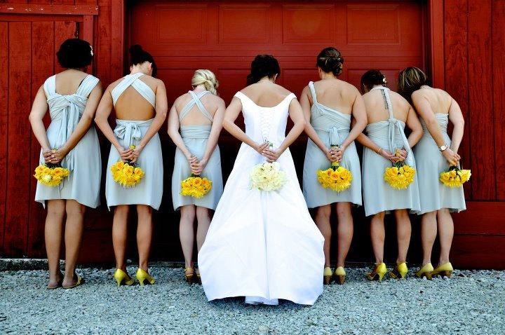 Свадьба - Silver Wrap Twist Convertible Dress...Bridesmaids, Cocktail Party, Beach, Honeymoon, Engagement Party, Wedding